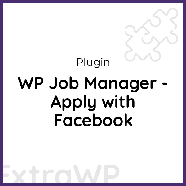 WP Job Manager - Apply with Facebook