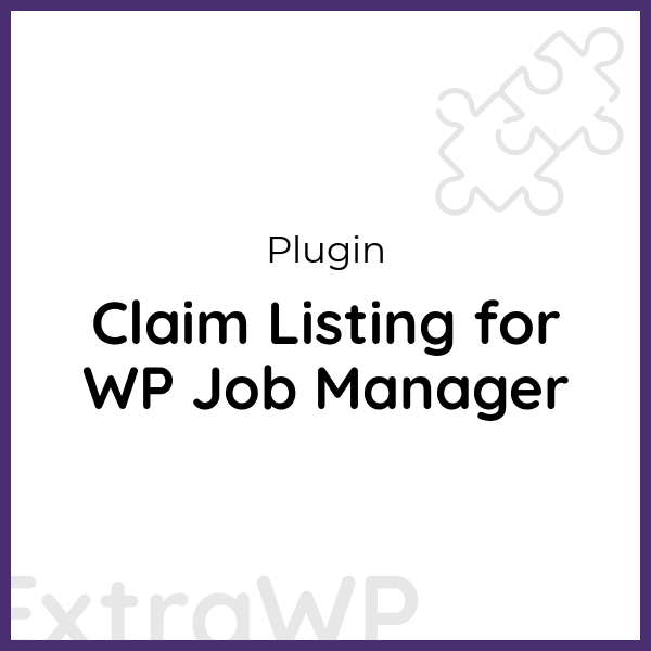 Claim Listing for WP Job Manager