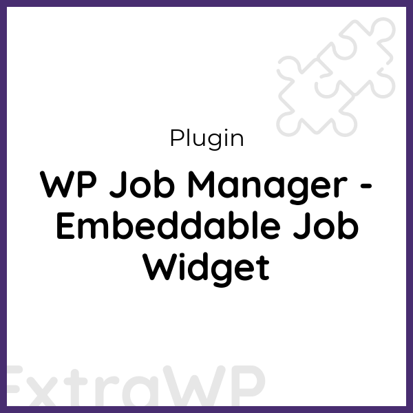 WP Job Manager - Embeddable Job Widget