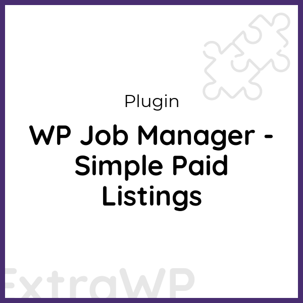 WP Job Manager - Simple Paid Listings