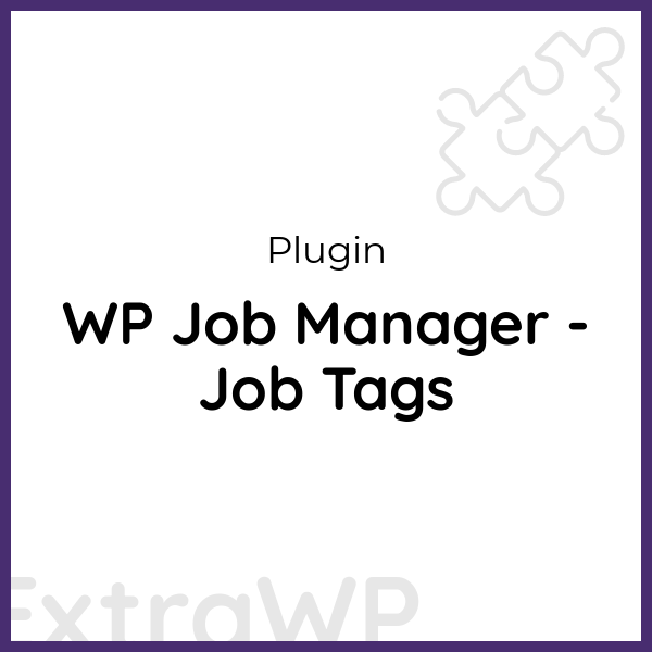 WP Job Manager - Job Tags