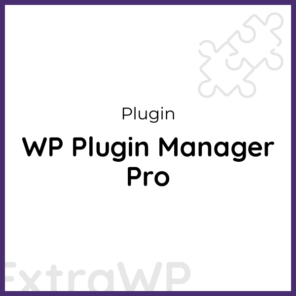 WP Plugin Manager Pro