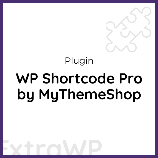 WP Shortcode Pro by MyThemeShop