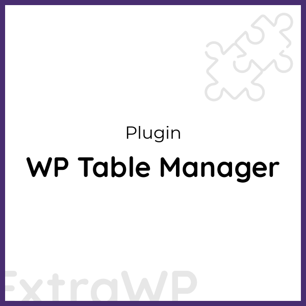 WP Table Manager