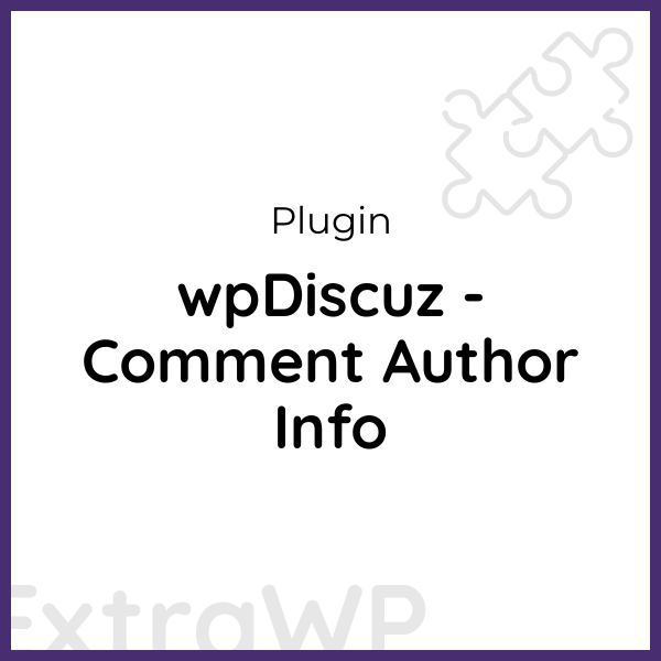 wpDiscuz - Comment Author Info