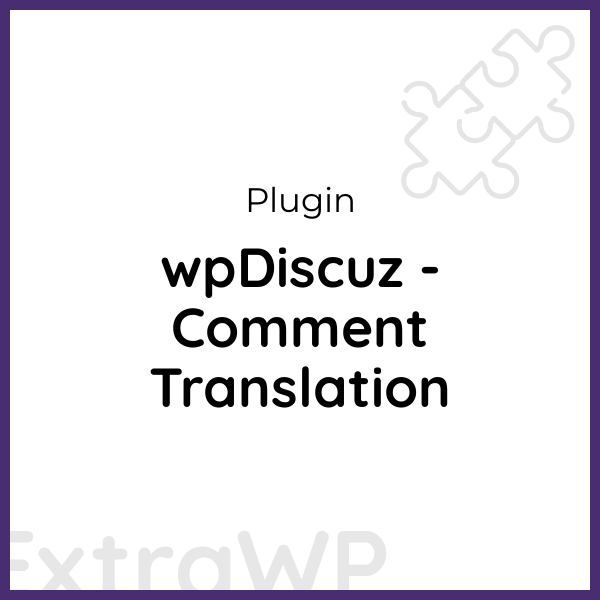wpDiscuz - Comment Translation
