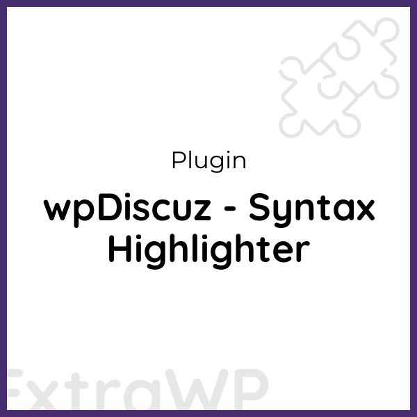 wpDiscuz - Syntax Highlighter