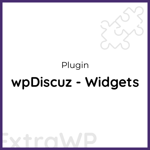 wpDiscuz - Widgets