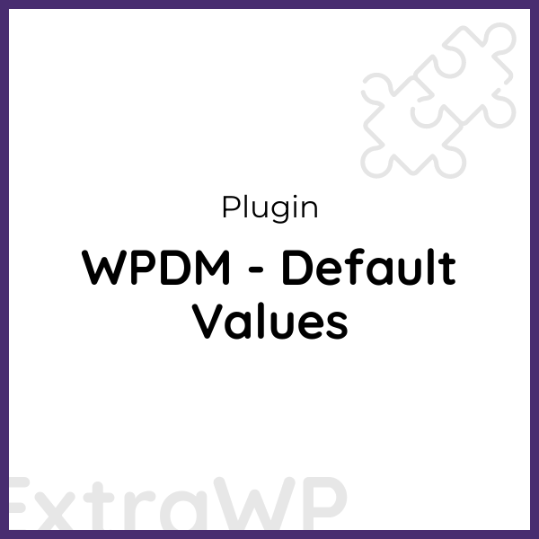 WPDM - Default Values