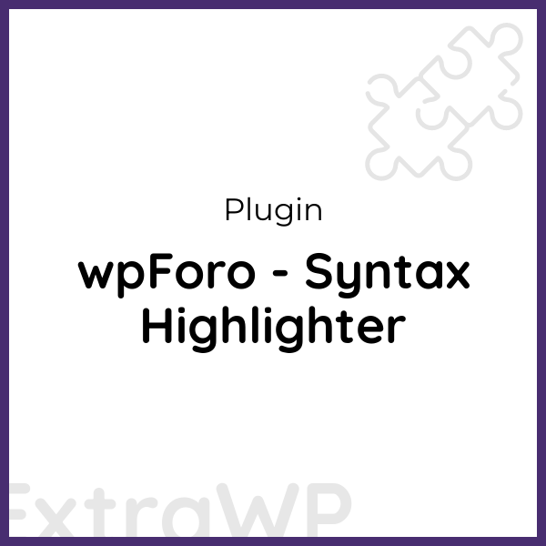 wpForo - Syntax Highlighter