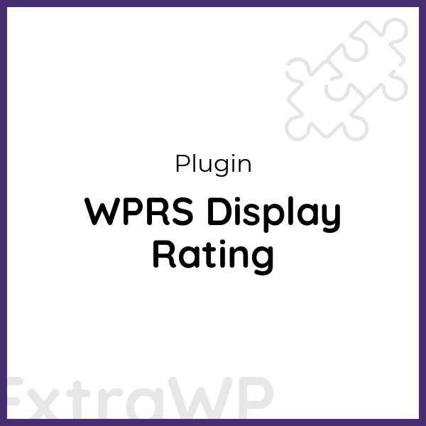 WPRS Display Rating