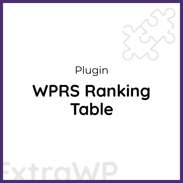 WPRS Ranking Table