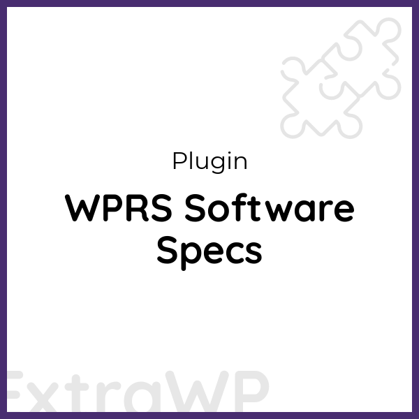 WPRS Software Specs